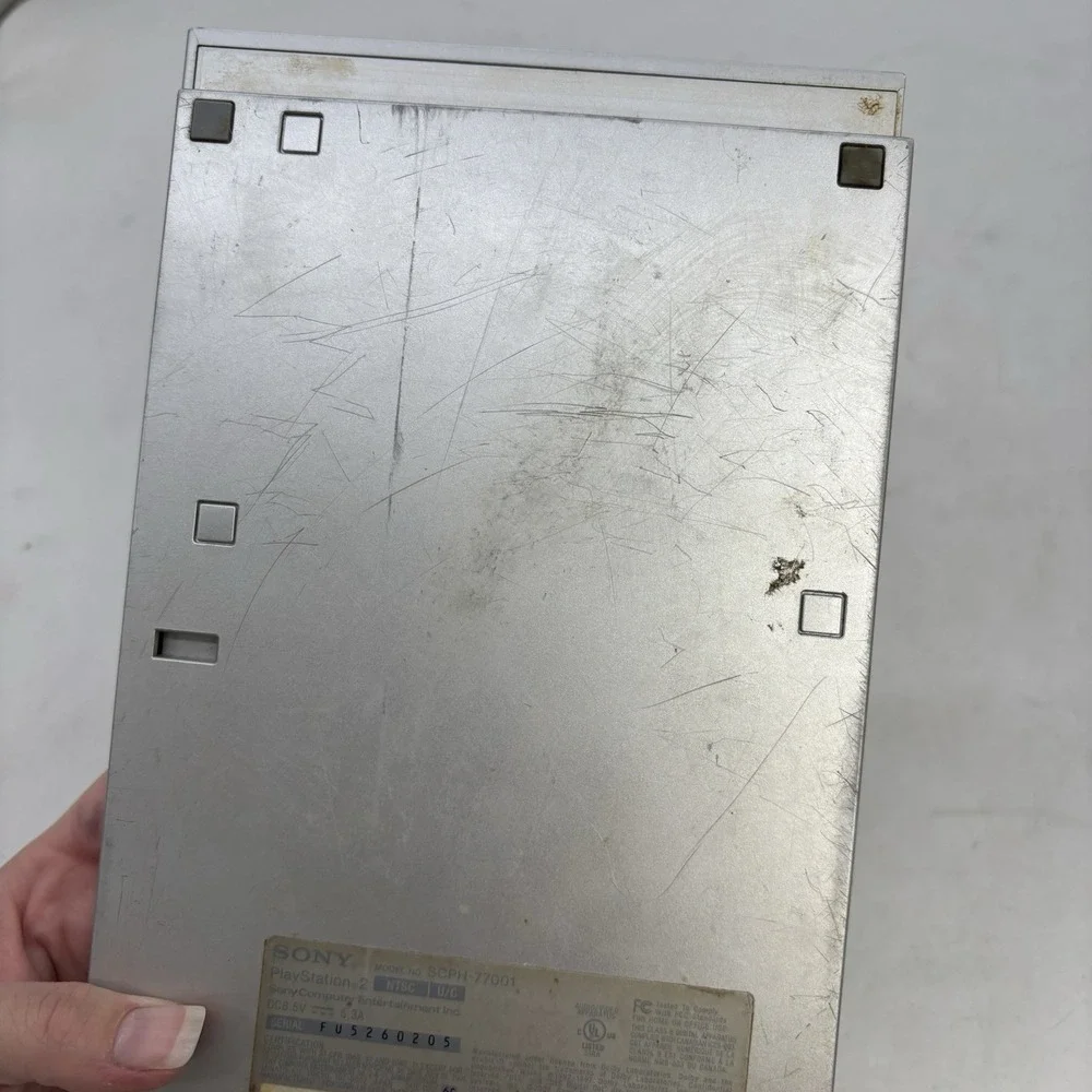Sony SCPH-77001 Playstation 2 Slim Game Console Silver Parts/ Repair Only